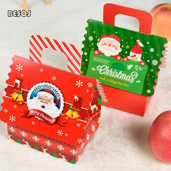 

Christmas Eve Party Celebration Santa Claus Snowman Snowflake Candy Apple Cake Wholesale Exquisite Hand-carried Gift Box B103D