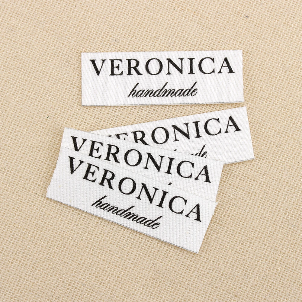 

128pcs Custom Ironing Labels, Logo or Text, Personalized Brand , Clothing Labels, handmade, Two lines of text (TB3070)