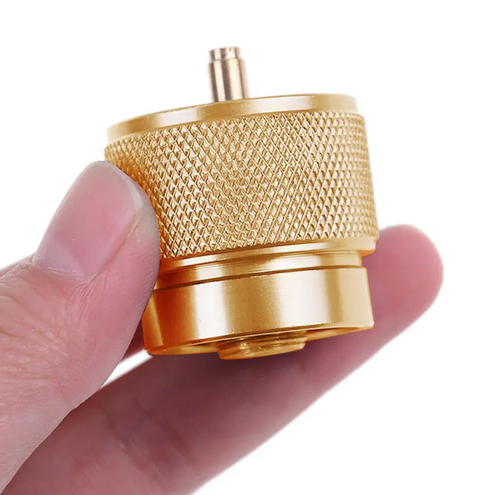 Benkeg Propane Fuel Tank Adapter Lindal Valve Output Camping Stove Tank Convert MAPP Gas Tank Adapter 1 LB Cylinder Input