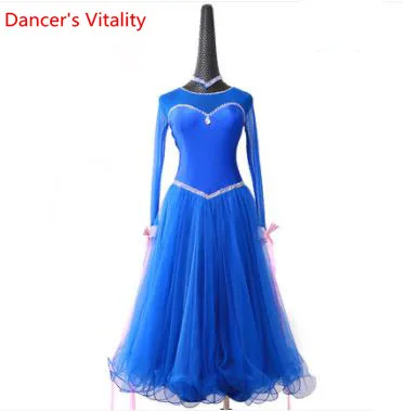 Only Dress as Photo Новая одежда для взрослых, национальный стандарт, одежда для соревнований по танцам, платье с вырезами, большое платье для танцев, современная танцевальная одежда для сцены - Цвет: Only Dress as Photo