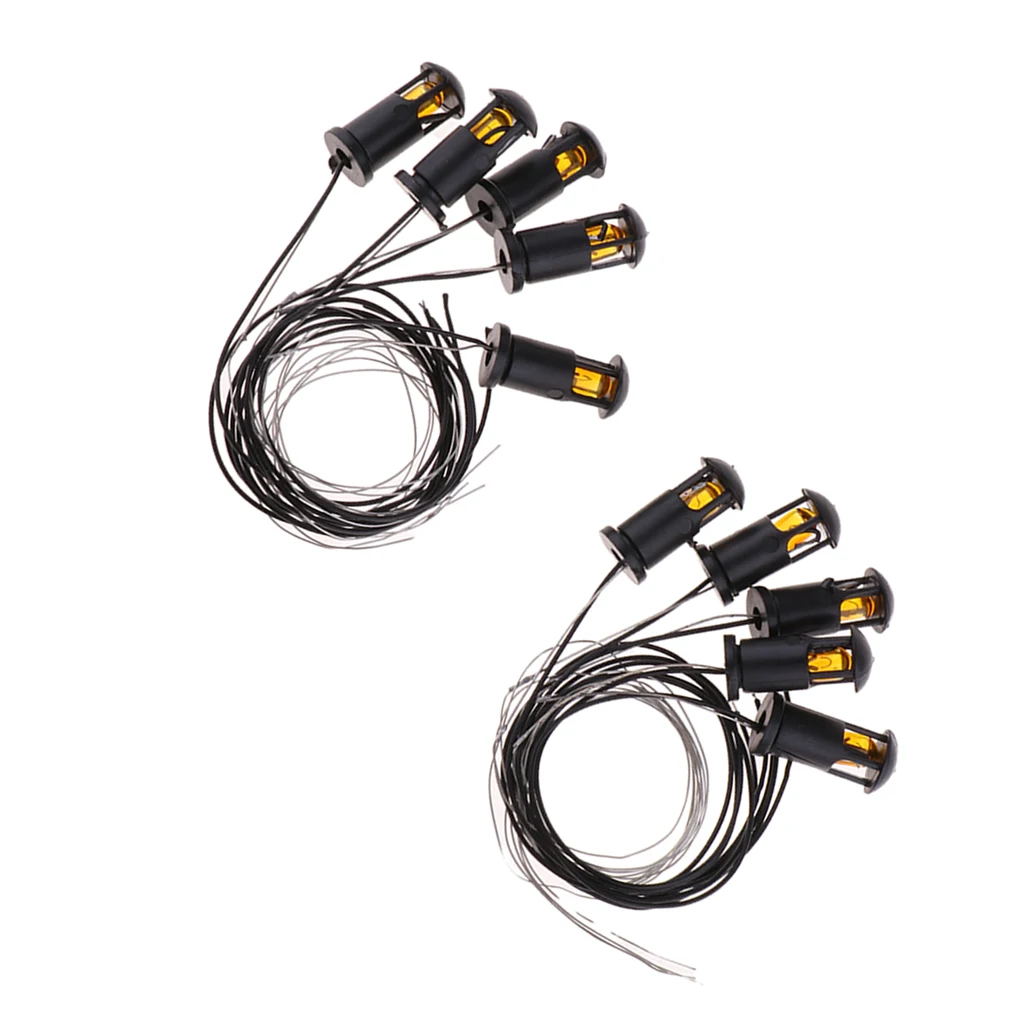 10 Pieces 1cm Height Lawn Model Light Lantern For Mini Landscape Dioramas