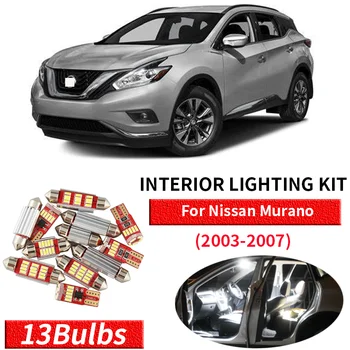 

13pcs White Bulb LED Car Light Interior Kit For 2003-2007 Nissan Murano Map Dome Trunk Glove Box Lamp