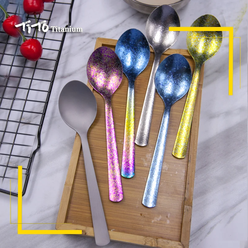 TiTo titanium Spork Longhandle наружная дорожная Титановая Ложка Вилка Portabale плоская посуда кемпинговая вилка ложка для спорта, туризма FB