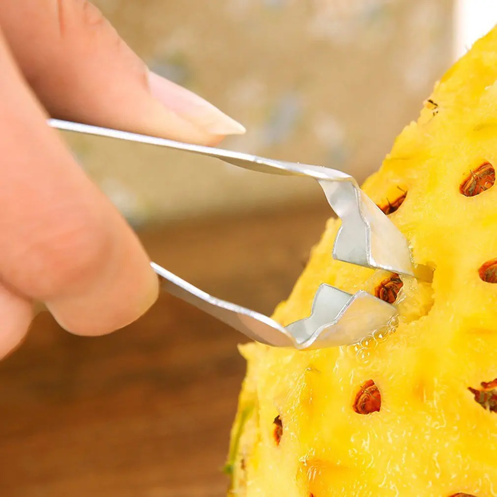 Household Stainless Steel Pineapple Slicer Eye Seed Remover Multifunctional Clip Home Kitchenware Universal Home Tool