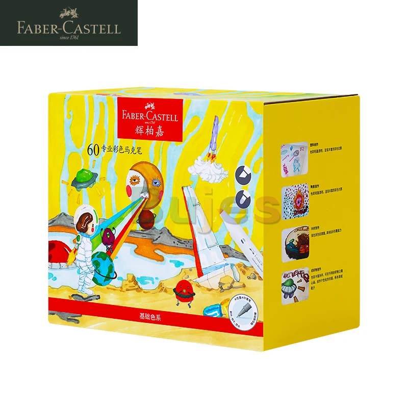 Faber-castell-Juego de rotuladores profesionales de 30, 60 y 80 colores,  rotuladores artísticos multiusos para pintura de acuarela para estudiantes  - AliExpress