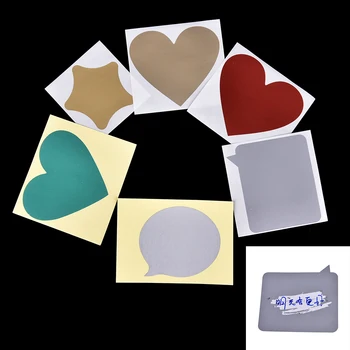

5pc DIY Valentine's Day Postcards Coating Scratch CARDS Message Hidden Surprises Vintage Postcards Set Scratch Sticker