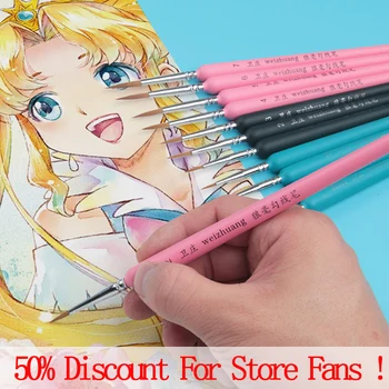 

10 Pcs/Set Artist Fine Paint Brushes Wolf Hair Brush Pen Gouache Watercolor Paint Oil Painting For Beginners School Supplies