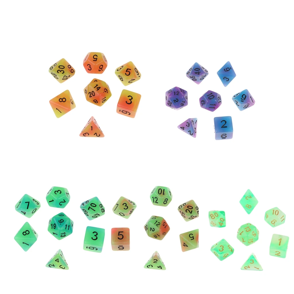 Многогранные два цвета игральные кости набор для D& D RPG настольная игра дети взрослые подарки