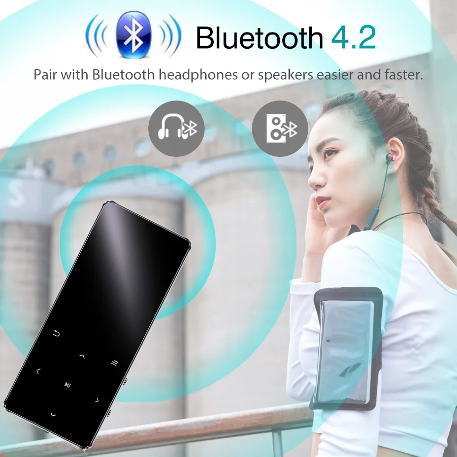 REDANT mp4 плеер bluetooth mp3 MP4 музыкальный портативный медиаплеер тонкий с 1 8 дюймовыми