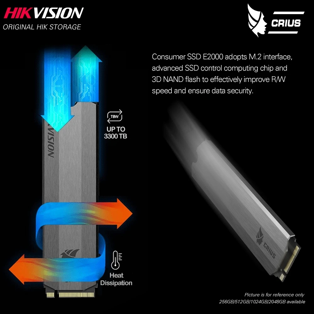 Hikvision HikStorage SSD 256 ГБ 512 ТБ 2 M.2 ngff Nvme Pcie Внутренний твердотельный диск SDD 2280 для