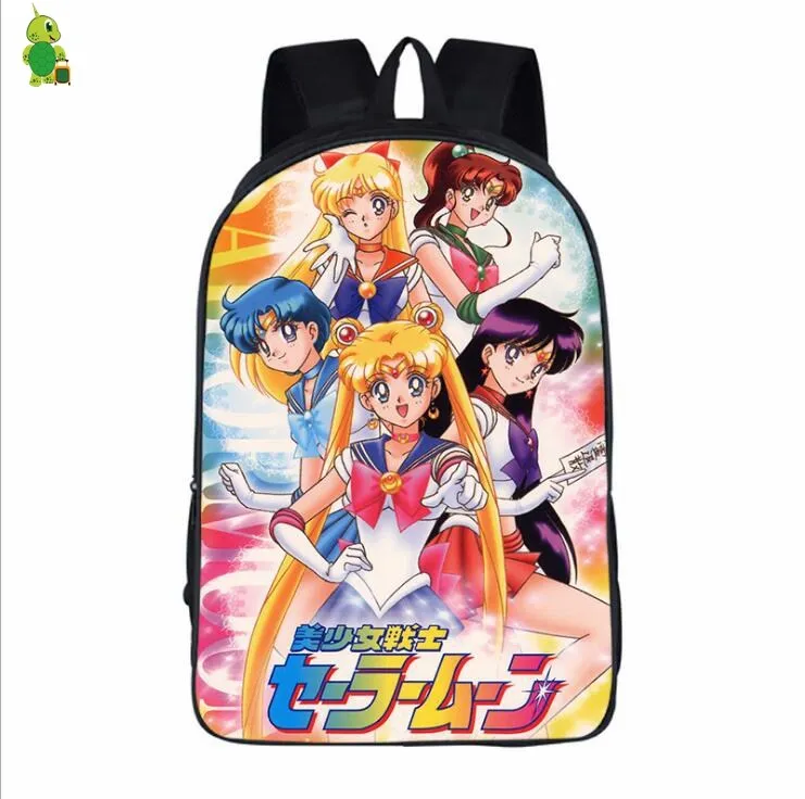 Anime Sailor Moon Backpack School Bags for Teenage Girls Boys Laptop Backpack Women Men Leisure Rucksack Travel Shoulder Bags
