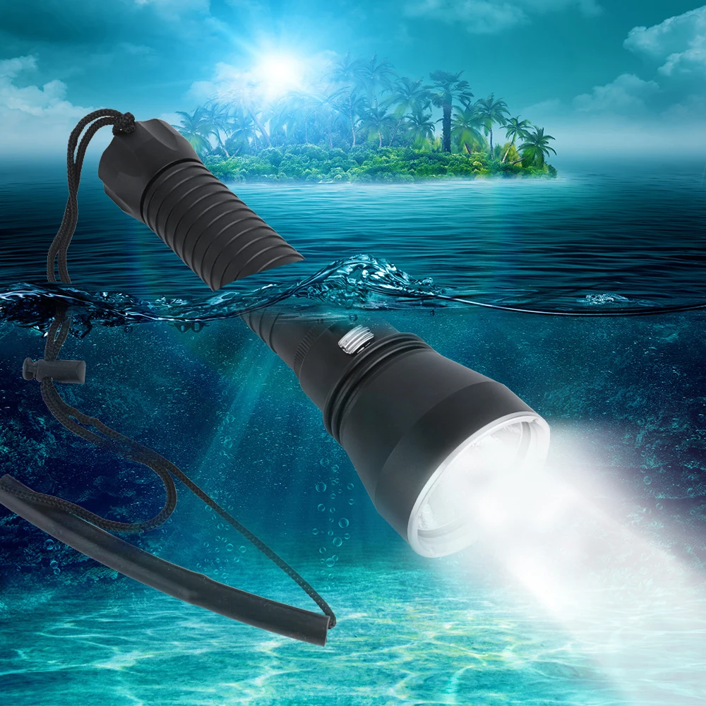 Diving Flashlight Cree XHP70 LED Yellow/White Light 4000 Lumens 26650 Torch Underwater 100M xhp70.2 spearfishing led diving lamp | Освещение