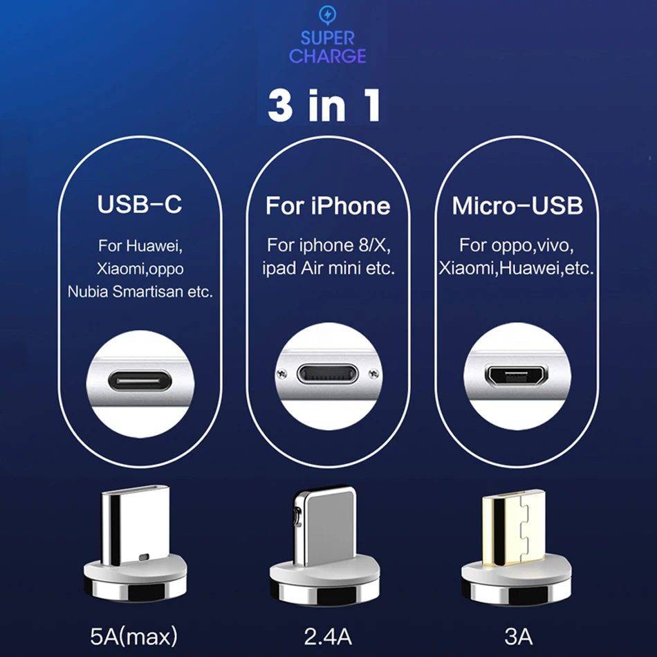 Oppselve Магнитный USB кабель для быстрой зарядки type-C кабель для передачи данных для iPhone 11 Pro Max X XS каво нейлоновый Microusb кабель для Android шнур