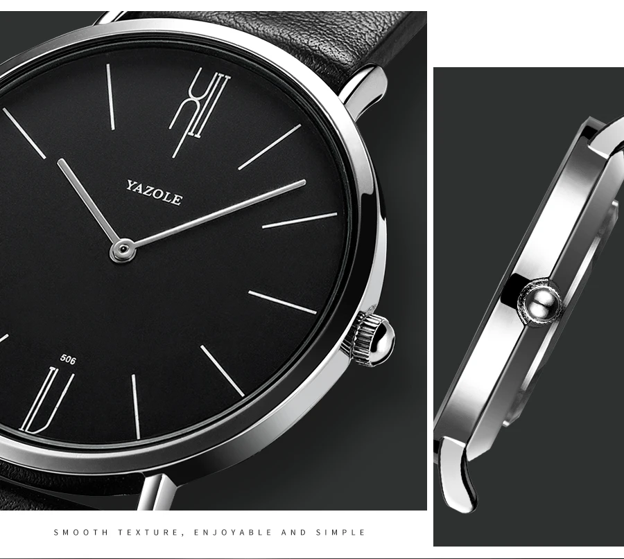 New Men's Watch Minimalist Modern Creative Quartz Watch For Men UltraThin Leather Casual Male Wristwatch Clock Relogio Masculino