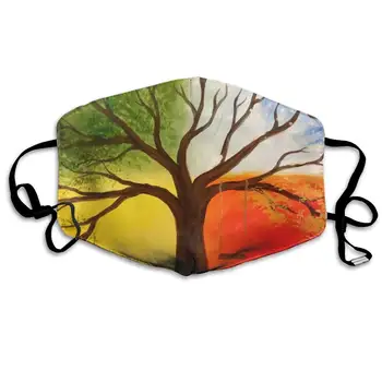 

Colorful Tree Unisex Mask Indoor Outdoor Cycling Camping Travel Windproof Sun Anti Dust Mask Mouth with Adjustable Ear Loops