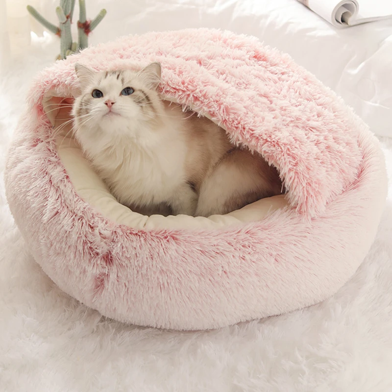 Darzheoy Dog Cat House Kennel Soft Pet Bed Tent Indoor Plush Sleeping Nest Basket With Removable Cushion Mat Foldable House