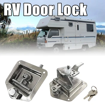 

RV Yacht Door Lock Accessories For Caravan Truck RV t-Toolbox Lock Door Handle Latch Trailer Stainless Steel Thick Lock Tongue
