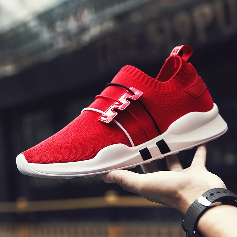 

Spring Fashion Casual Couple Shoes Men Sports Leisure Vulcanize Light weight Outdoor Flyknit Jogging sneakers Tennis Masculino