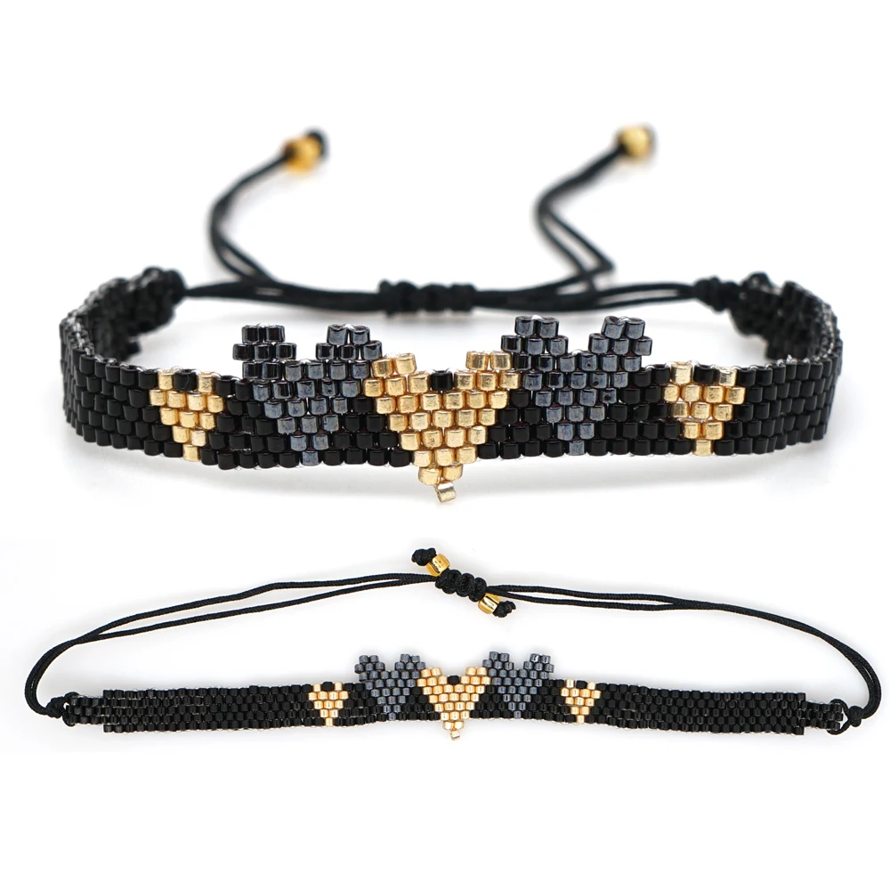 Go2boho MIYUKI Joyeria браслет для женщин Love Pulseras Mujer 3D браслеты с сердечками богемные Цветочные кисточки ювелирные изделия ручной работы