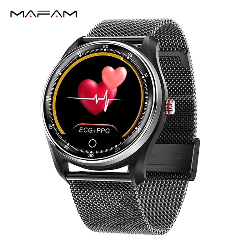 Comprar MAFAM smart watch de las mujeres de los hombres de la presión arterial Monitor de frecuencia cardíaca ECG smartwatch fitness tracker IP68 banda inteligente android IOS reloj