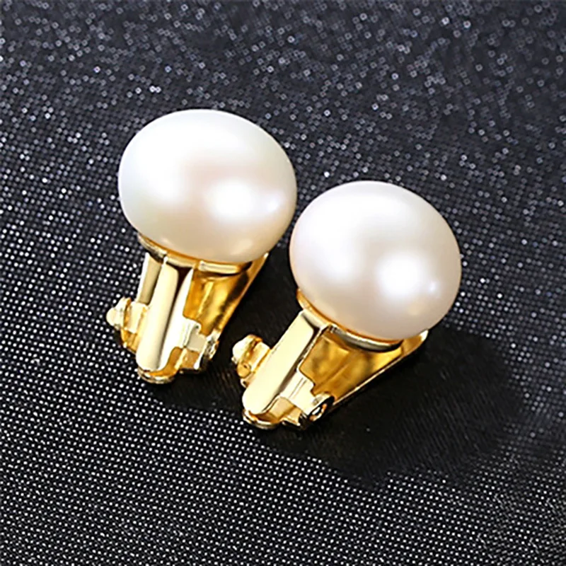 2 Серьги-Клипсы из стерлингового серебра S925 пробы для женщин, модные простые серьги овальной формы с натуральным жемчугом, женские серьги-каффы - Окраска металла: 2