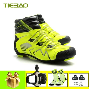 Tiebao-zapatillas de ciclismo con suela de nailon, calzado para ciclismo, con autosujeción, para invierno