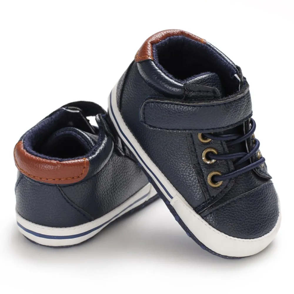 Г. Летняя одежда для малышей Обувь для новорожденных мальчиков и девочек с мягкой подошвой кожаные пинетки однотонная повседневная обувь на крючках для малышей от 0 до 18 месяцев спортивные ходунки - Цвет: Синий
