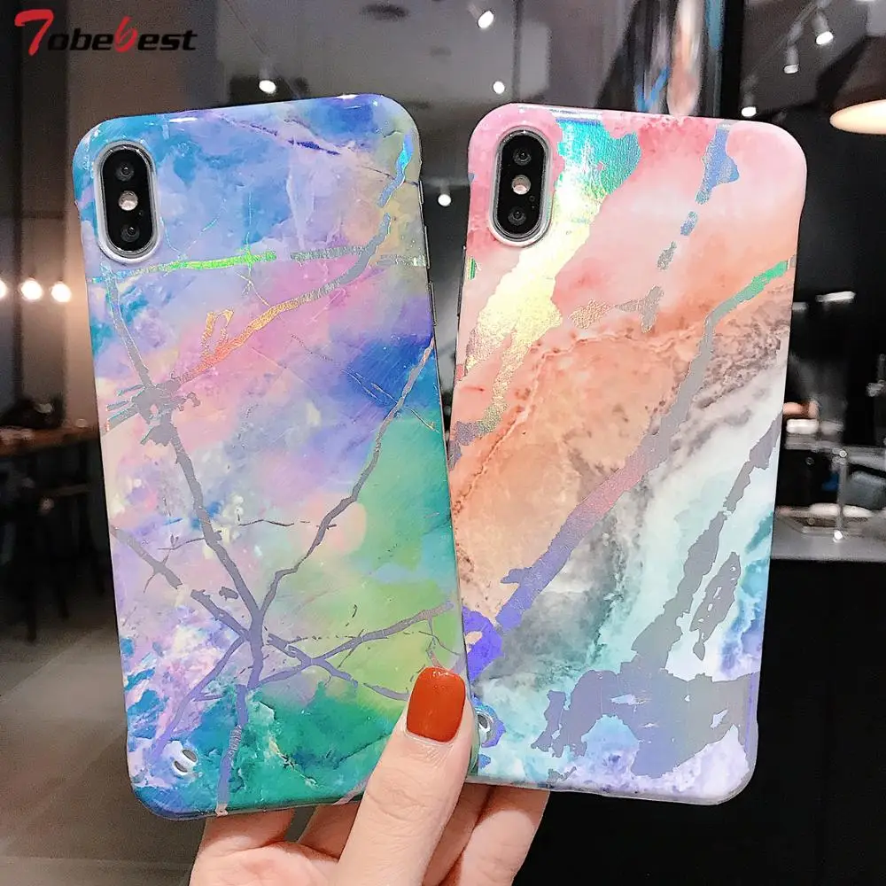 

Marble Borderless Phone Case For iPhone 11 pro XS Max XR X 8 7 6 6S Plus Geometric Marble PC Case for iPhone 11 pro max Cover