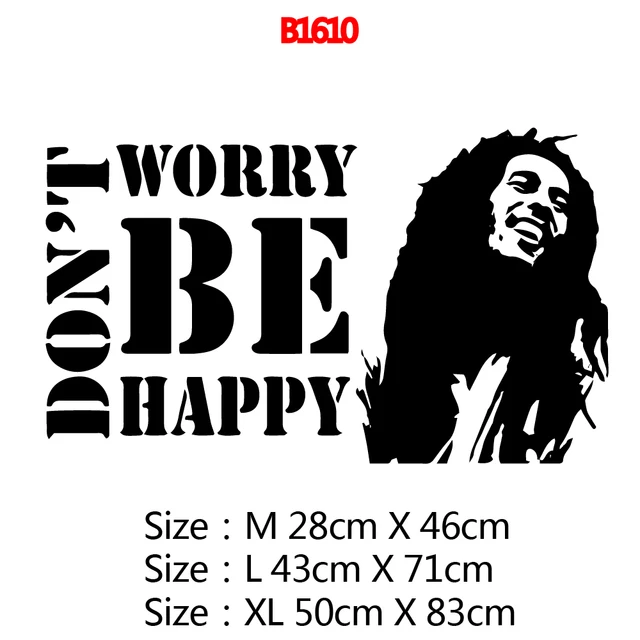 Colorful Soul Music Singer Bob Marley Removable Art Vinyl Wall Stickers For Kids Rooms Waterproof Wall Art Decal Style19
