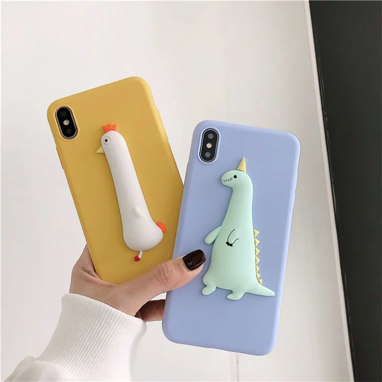 3D динозавр цыпленок мультфильм конфеты чехол для samsung Galaxy A10 A20E A30S A40 A50 A60 A70 A80 A90 Coque