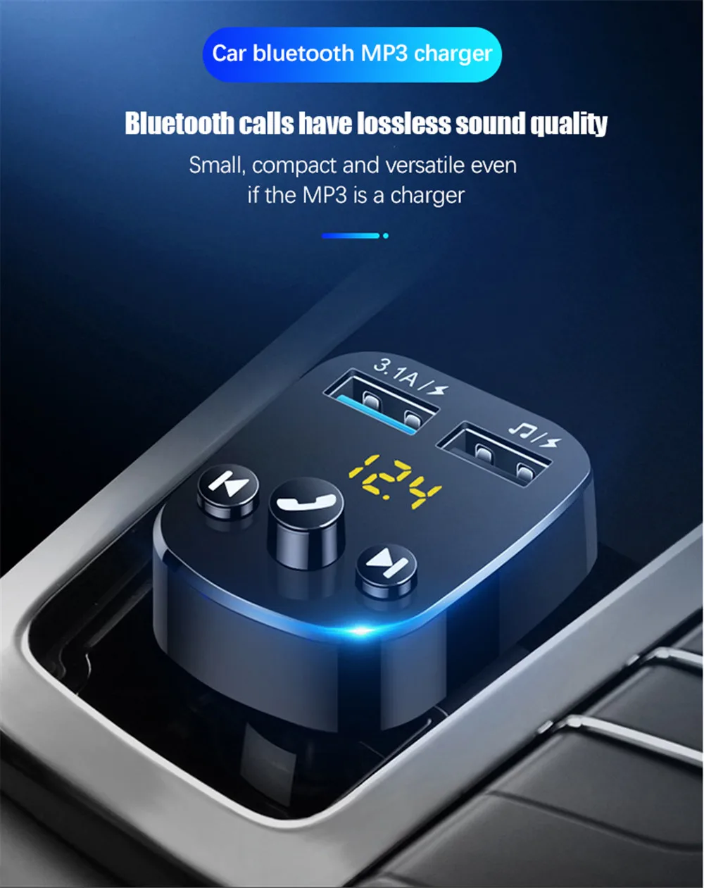 Беспроводное зарядное устройство двойной USB Автомобильный MP3-плеер Bluetooth Hands-free приемник Многофункциональный Автомобильный музыкальный аудиоадаптер 362