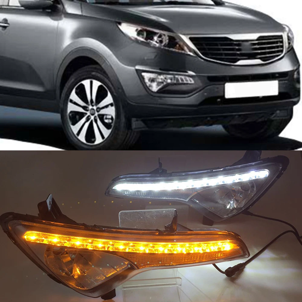 Автомобильная проблесковая 1 комплект светодиодный для Kia Sportage 2010 2011 2012 2013 2014 DRL