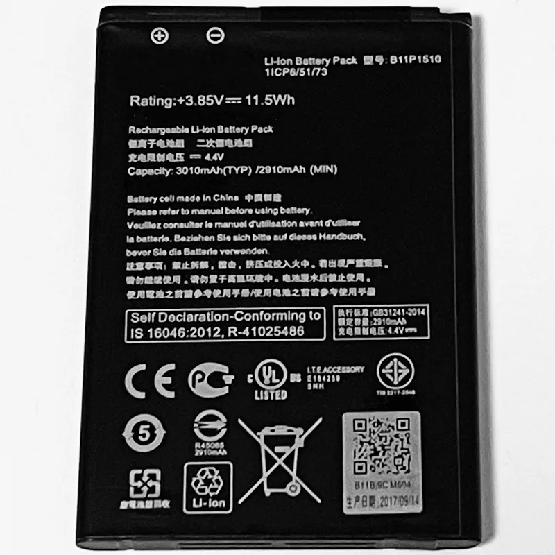 Аккумулятор 3 85 В 3010 мАч B11P1510 для ZenfoneGo TV ZB551KL X013D X013DA X013DB X013DC | Мобильные телефоны и