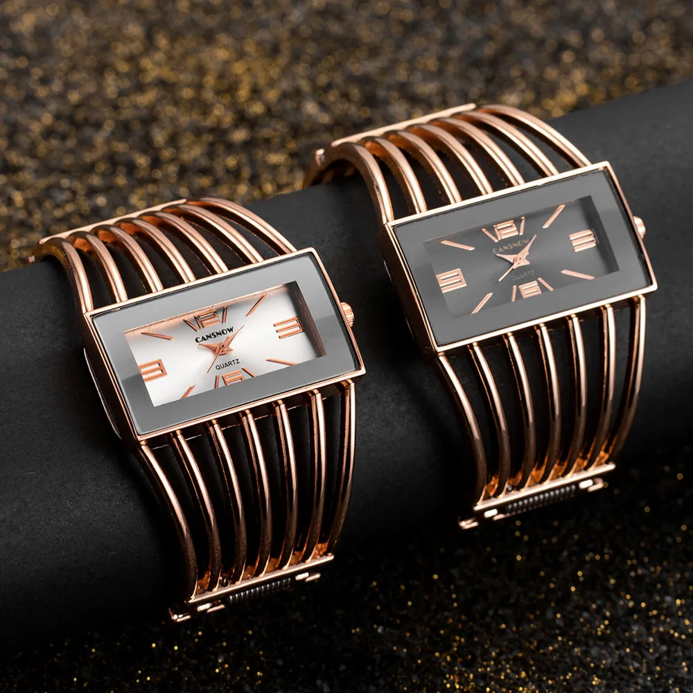 2023 Luxury Fashion Rose Gold Watches Women Stainless Steel Bracelet Bangle Rectangle Quartz Watch Clock zegarek damski relogio 5