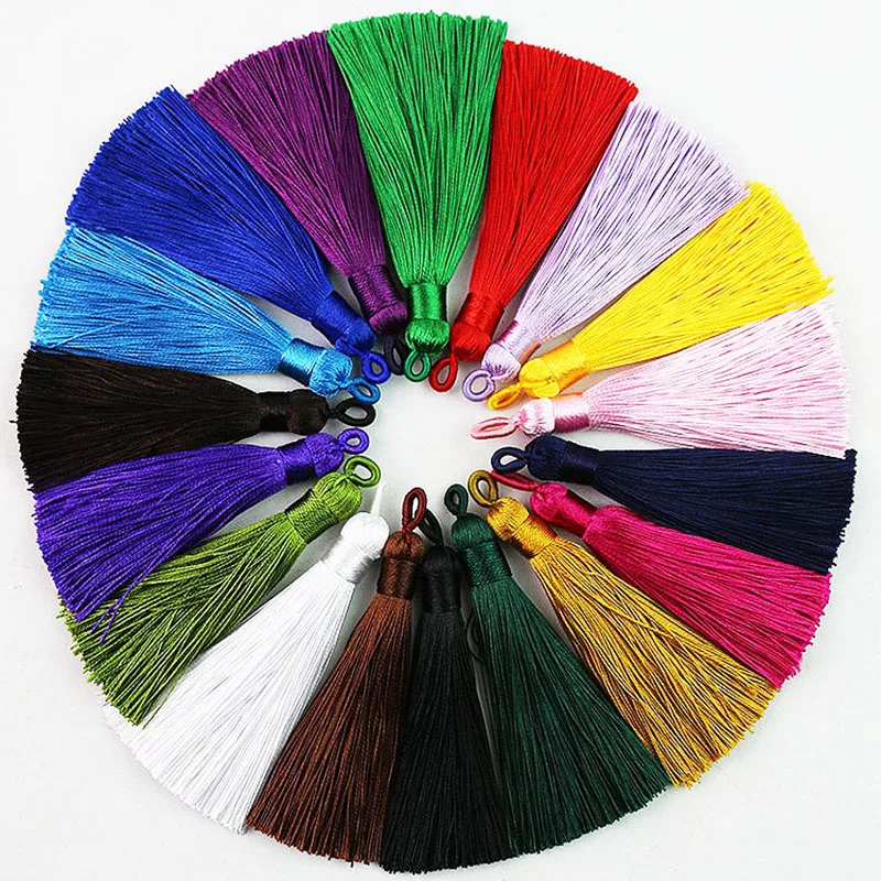 

New 1PC 8cm Crafts Long Tassel Bohemia Silk DIY Handmade for Earrings Bookmark Jewelry Clothes Accessories