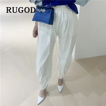 

RUGOD Autumn Pants Women 2019 Elastic Waist Long Length Pants Pantalon Cargo Femme Casual Trousers
