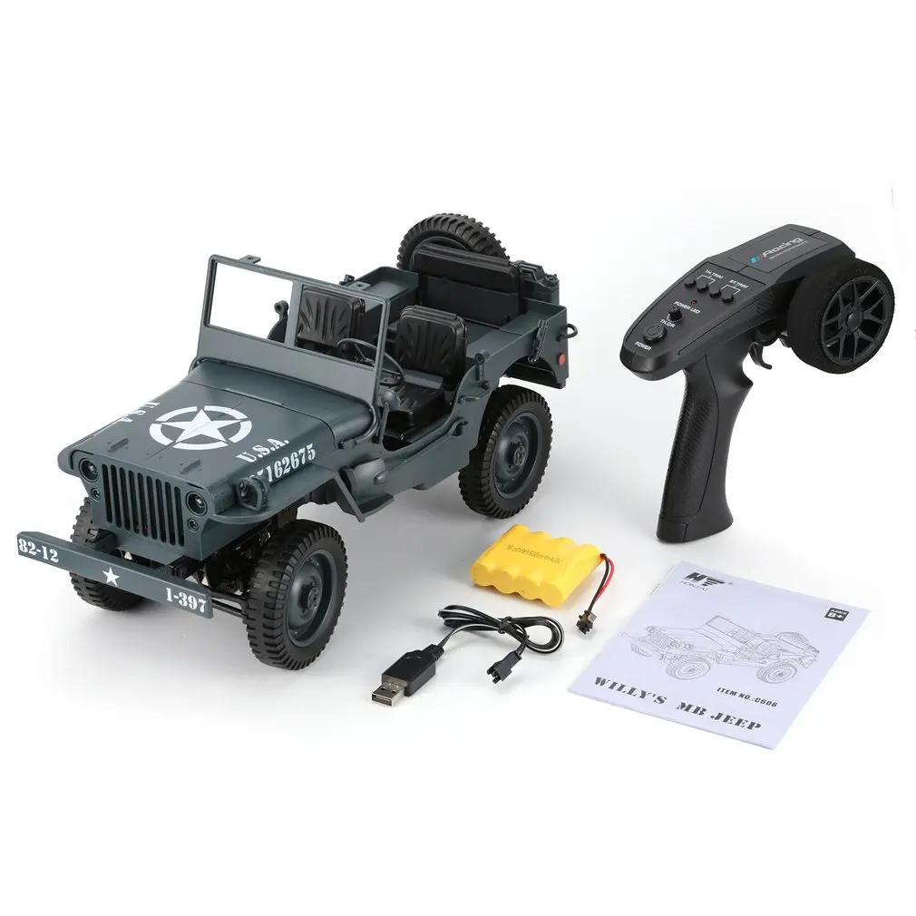 C606 1:10 RC Автомобиль 2,4G 4WD светильник-трансформер с дистанционным управлением джип четыре колеса внедорожный военный альпинистский автомобиль игрушка детский подарок