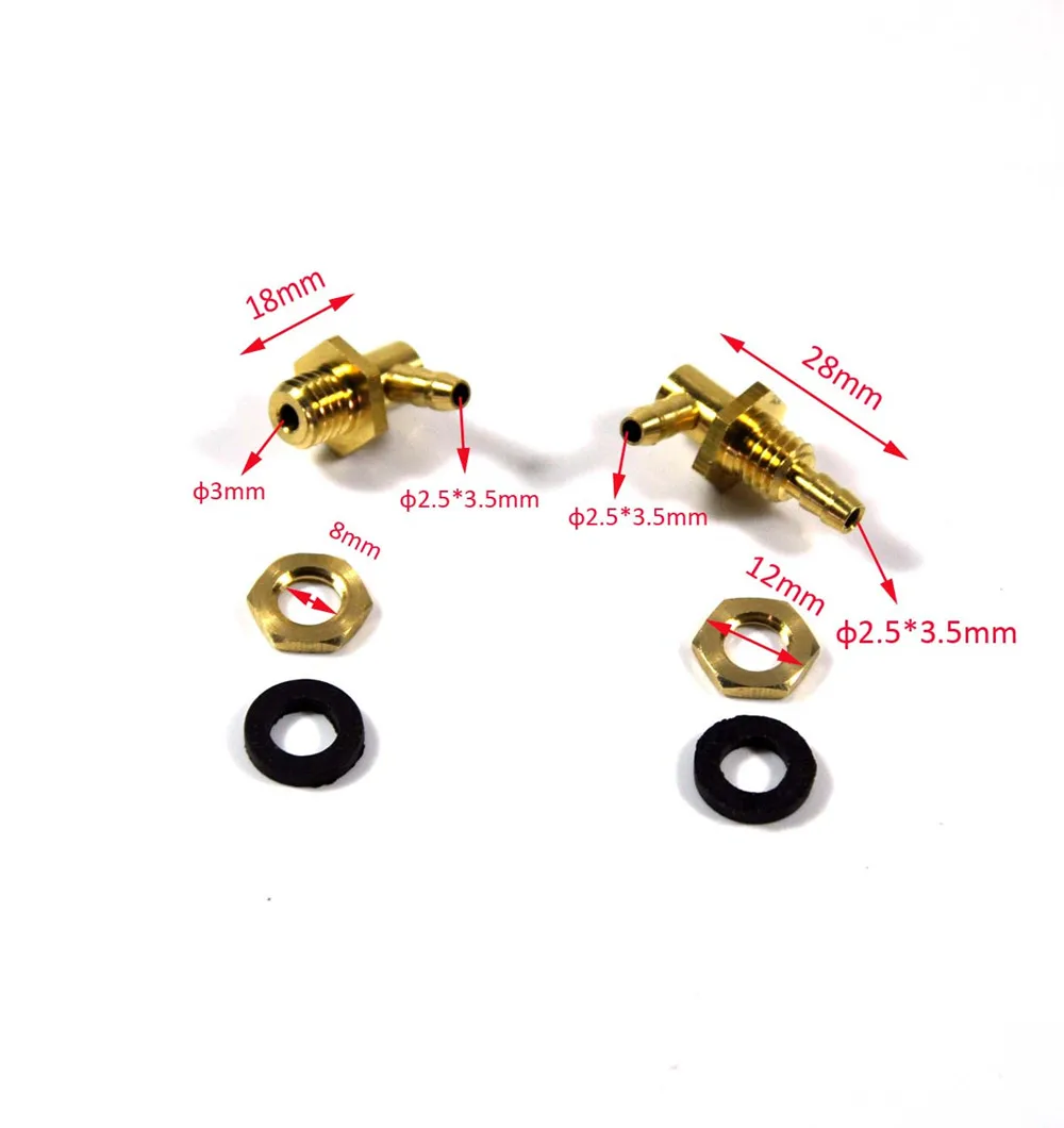 Fuel Tank Nozzle Metal Fuel Pipe Interface for Gasoline Nitro RC Model Airplane 2