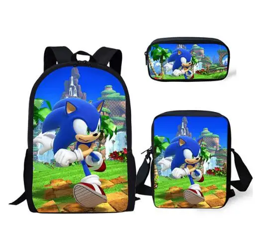 Мода 3 шт./компл. рюкзак Sonic зубная щётка 4 с рисунком ежа школьные рюкзаки для студентов с рисованным аниме дизайнер подростковое платье книга-в комплекте с набором подходящих сумок - Цвет: photo color