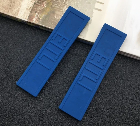 24mm blue strap Роскошный брендовый ремешок для часов из силиконовой резины, черный, синий, красный, 22 мм, 24 мм, браслет для navitimmer/avenger/Breitling, ремешок для часов, инструменты - Цвет ремешка: 24mm blue strap