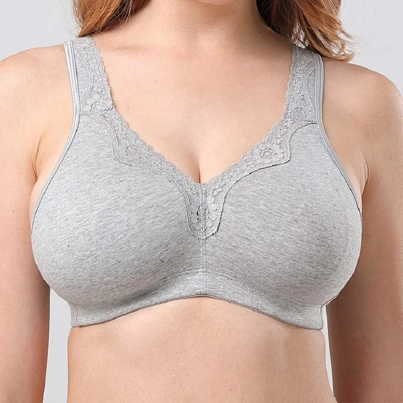 Кружевной бюстгальтер ультра тонкое нижнее белье из хлопка без стального кольца