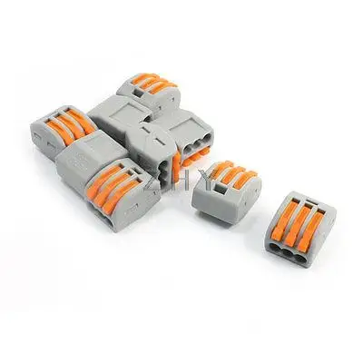

10 Pcs 3 Way 3 Port Cable Connect Lever Terminal Block AC 250V 32A
