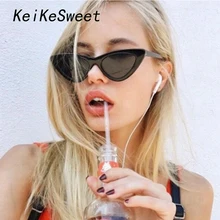 KeiKeSweet, модные роскошные винтажные дизайнерские солнцезащитные очки для женщин, кошачий глаз, оттенки, Лидирующий бренд, маленькие солнцезащитные очки, женские очки