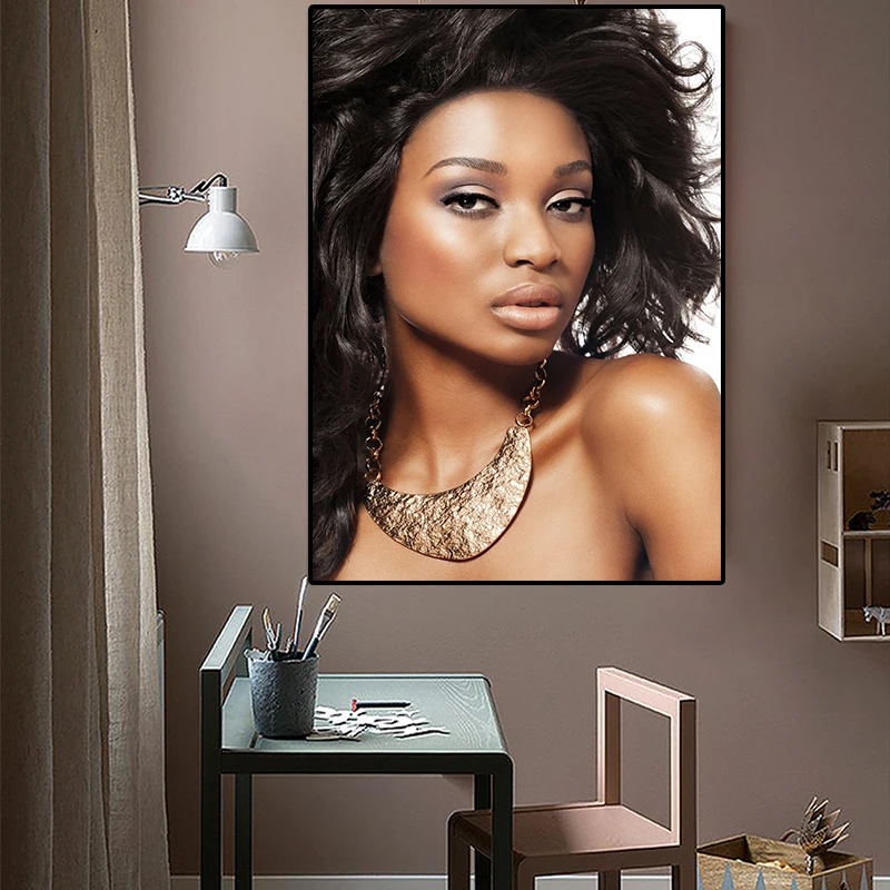 

Fashion Nude African Woman Indian Portrait Print Canvas Painting Poster Scandinavian Wall Art Picture For Living Room Decoration