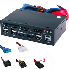 Lecteur de carte Sata Esata Usb 5.25 pour tableau de bord, 3.0 pouces, Hub Audio, lecteur optique multifonctionnel pour ordinateur de bureau, 525E
