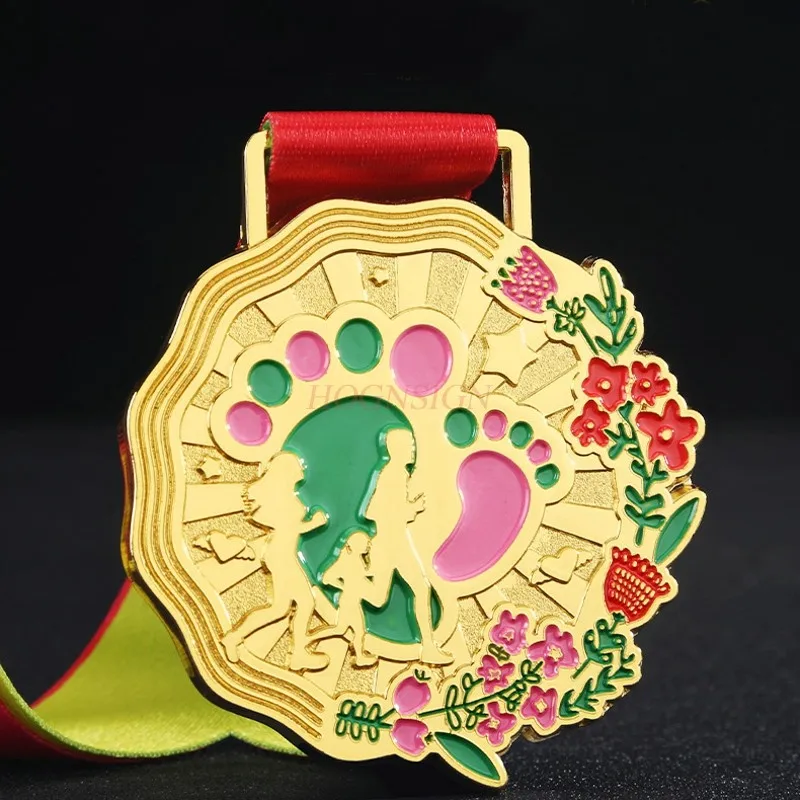 Medal Marathon Medal for Parent-Child Running Games Children's listing and production of kindergarten small medals and gold