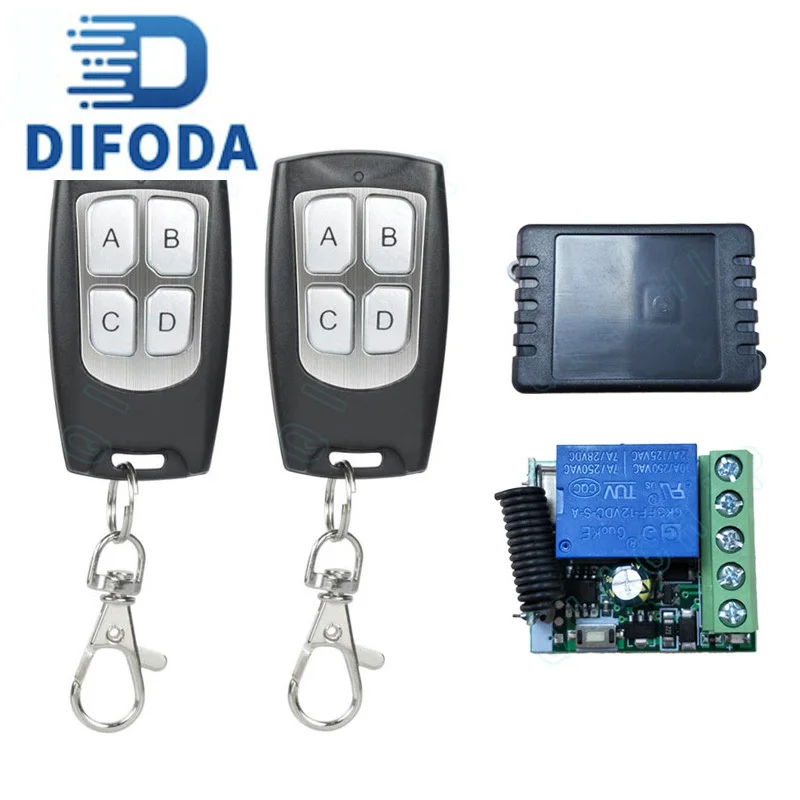 

QIACHIP 433 Mhz Universal Wireless Remote Control Switch DC 12V 1CH Relay Receiver Module RF Transmitter Electronic Lock Control