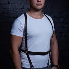 Мужской Пояс для тела, пояс для мышц, необычный клубный, черный, из искусственной кожи, на всю грудь, сексуальный пояс для связывания, мужской ремень, топ, Эротическая Клубная одежда