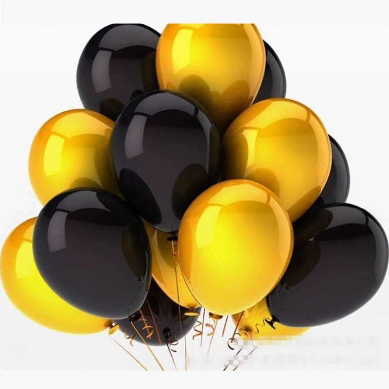 Yellow and Black Latex Balloons helium air quality for birthday wedding ceremony 