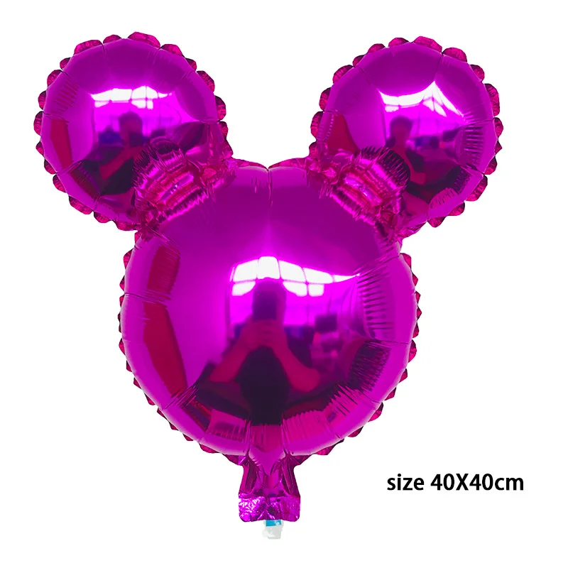 rose red 10 шт. 16 дюймов свет версия Микки воздушный шарик шар из алюминиевой фольги День рождения Свадебные украшения партии детские товары - Цвет: rose red